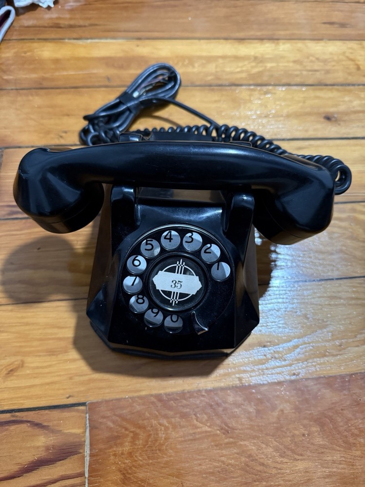 Rotary Phone Black Vintage Unknown Working Condition