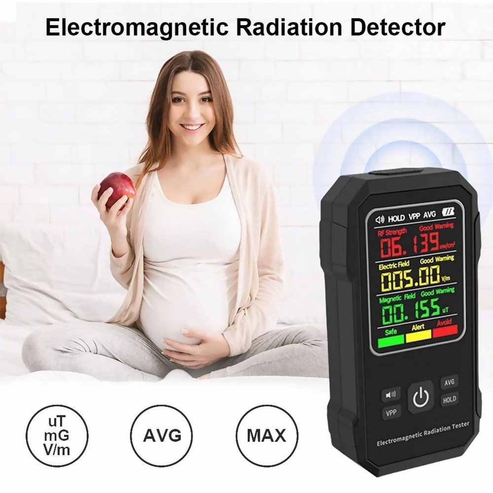 EMF Meter Electromagnetic Radiation Detector with Data Lock and Screen Lock