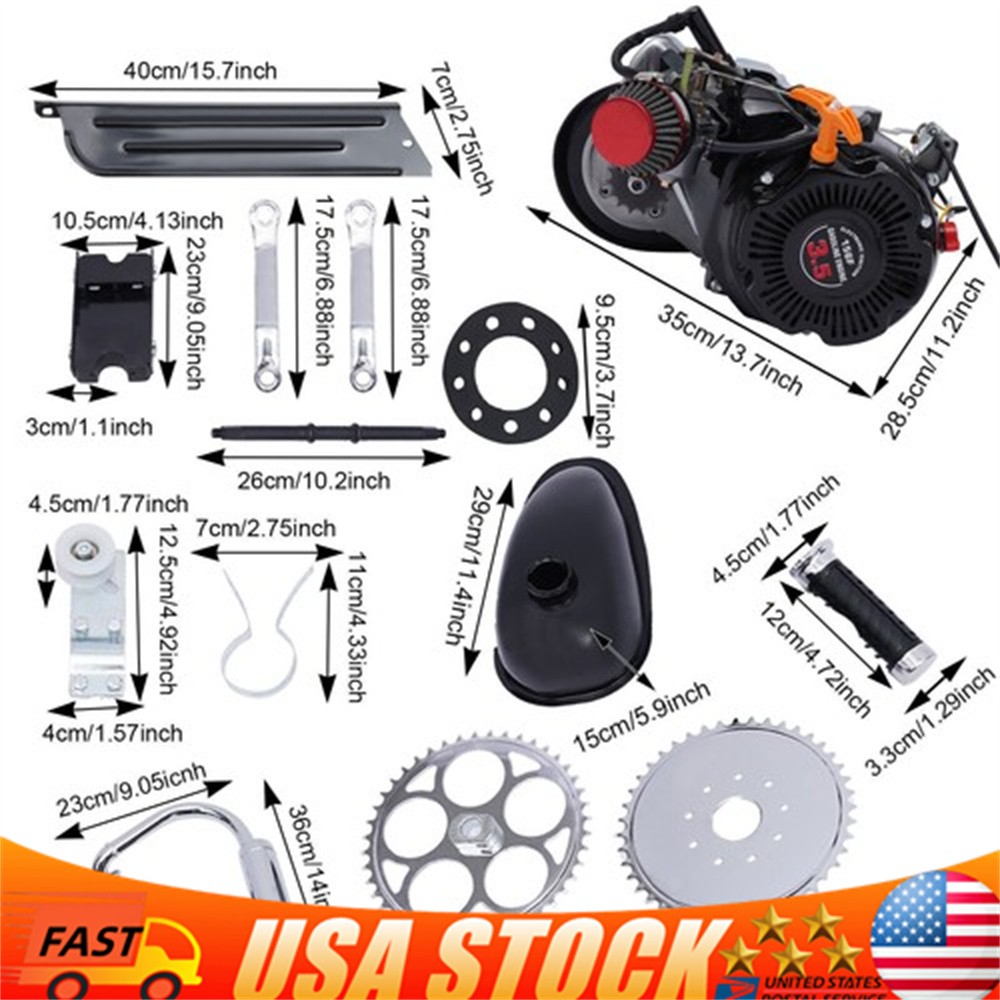 4 Stroke 100cc Bike Engine Kit Set Gas Motorized Motor Bicycle Modified Engine