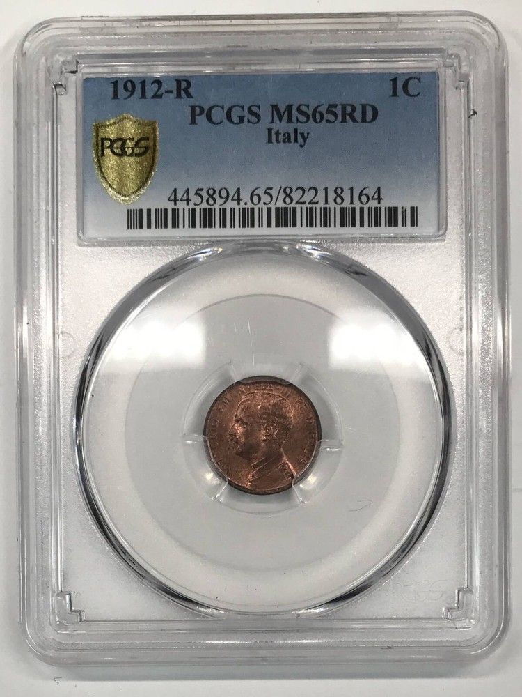 1912 R ITALY Bronze CENTESIMO PCGS MS-65 RD