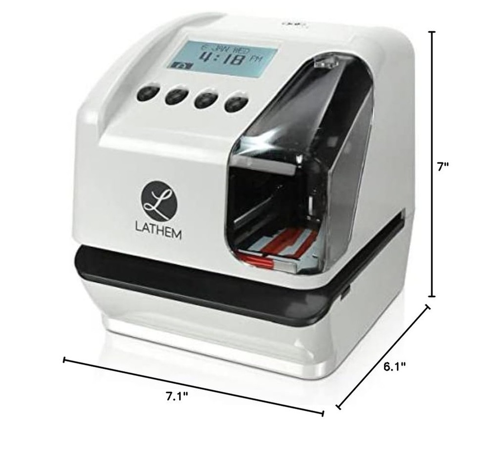 Lathem LT5000 Electronic Multi-Line Date and Numbering Document Stamp Time Cl...