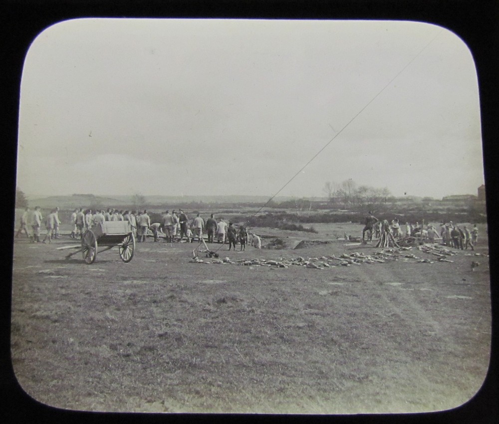 Glass Magic Lantern Slide INFANTRY - FIELD TRAINING   C1900 BRITISH ARMY