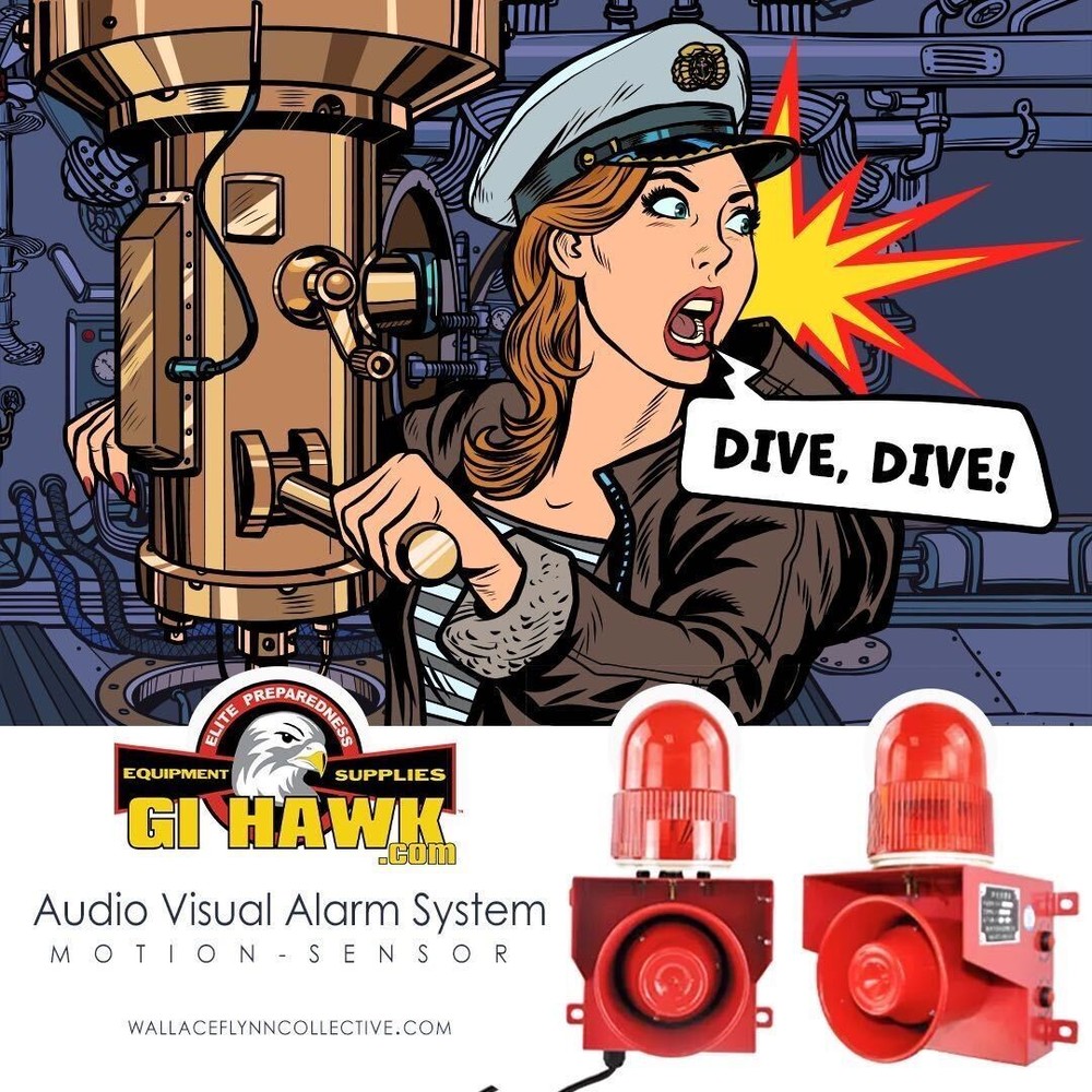 GI HAWK Motion Sensor, Audible Visual Warning Trip Alarm, 110v