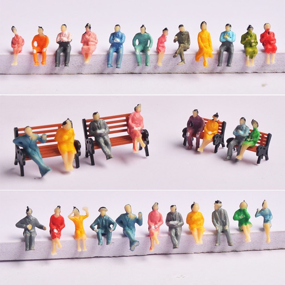 Painted Figures People Model Scale Sitting 100pcs ABS Model People Randomly Sent