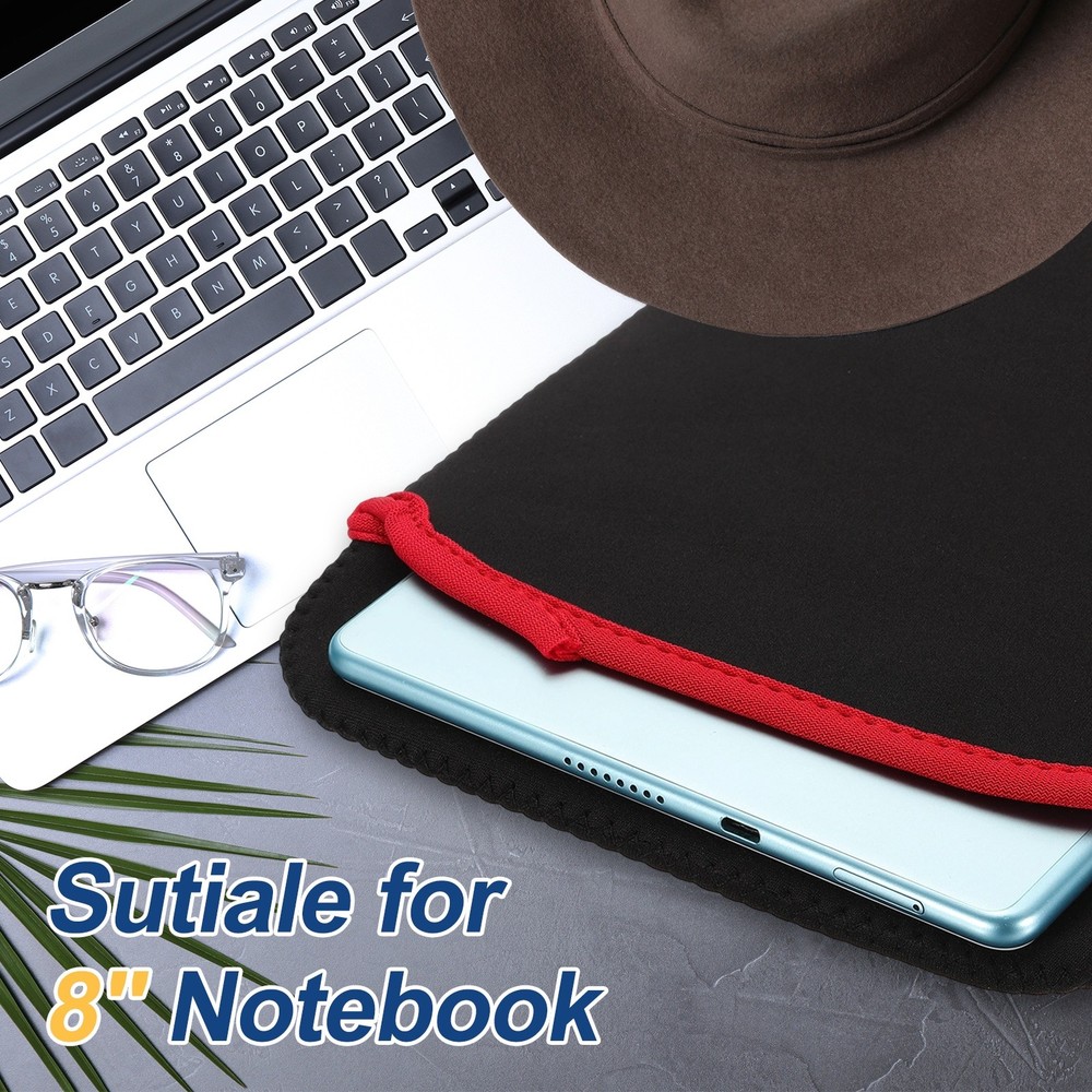 Laptop Case Computer Sleeve Universal for 8" Notebook Red-Black