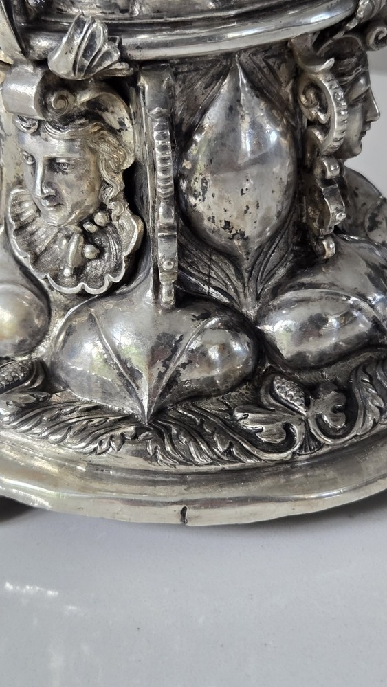 EXCEPTIONAL EXTRA LARGE GERMAN SILVER TANKARD