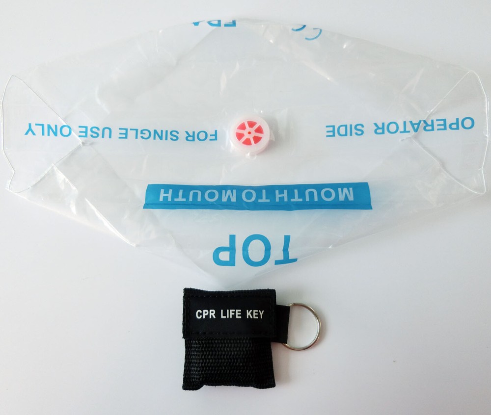 100pcs Black CPR Mask with Keychain Face Shield For AED School