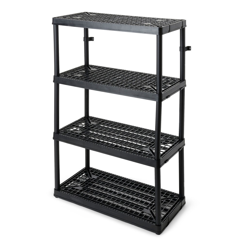 Gracious Living 4 Shelf Fixed Height Ventilated Heavy Duty Storage Unit (2 Pack)