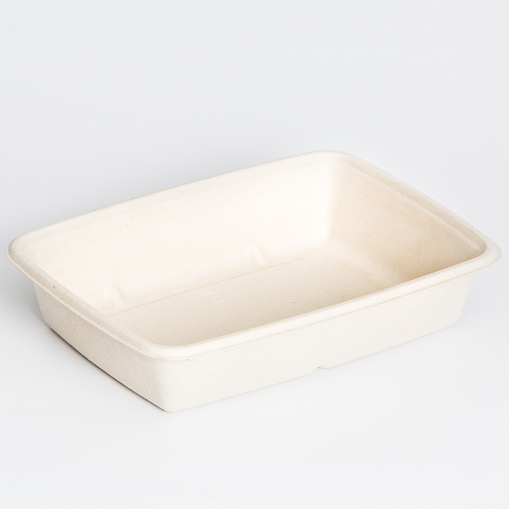 Sabert TerraPac 30 oz, Compostable Pulp Medium Rectangle Food Container 300/Case