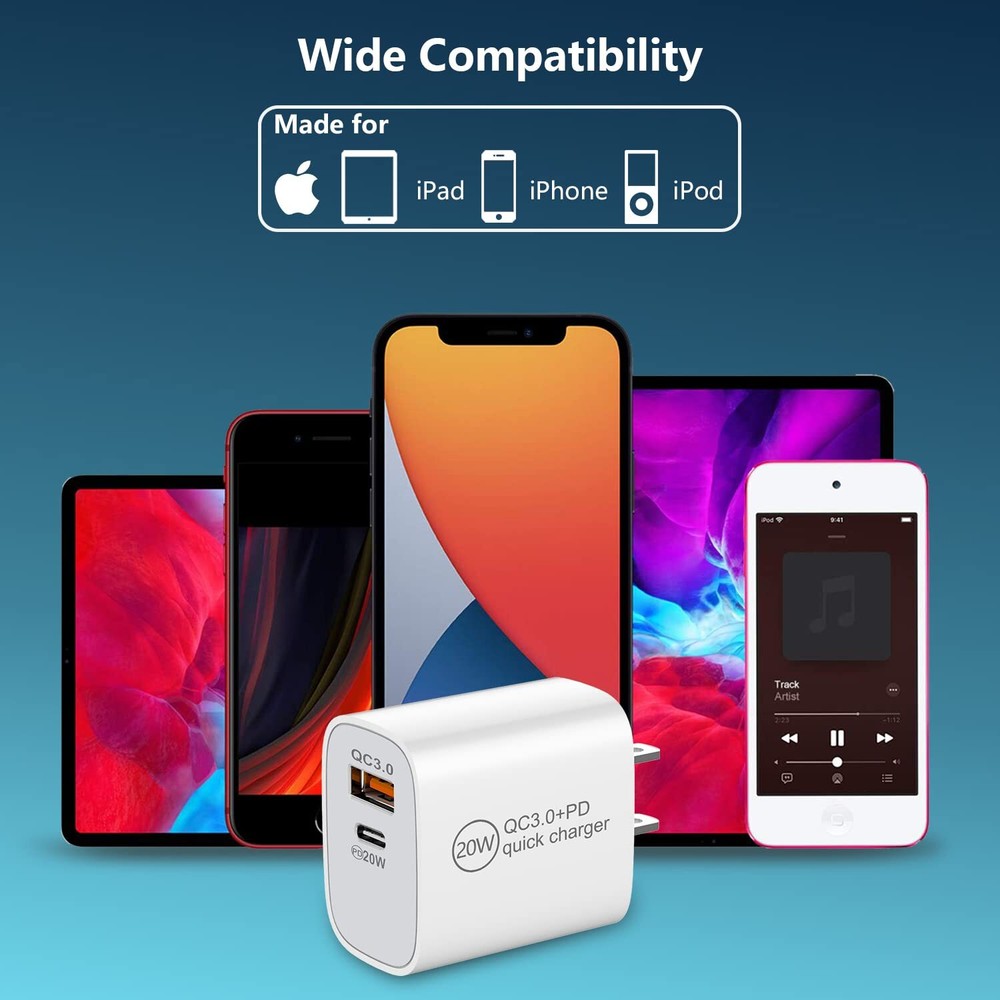 Wholesale Bulk 20W Fast Charger Cube USB C Power Adapter For iPhone iPad Android