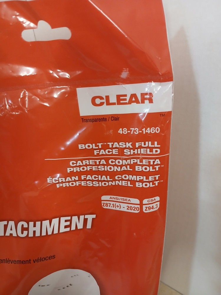 Milwaukee BOLT Task Full Face Shield Clear Hat-Mounted 48-73-1460 NWT