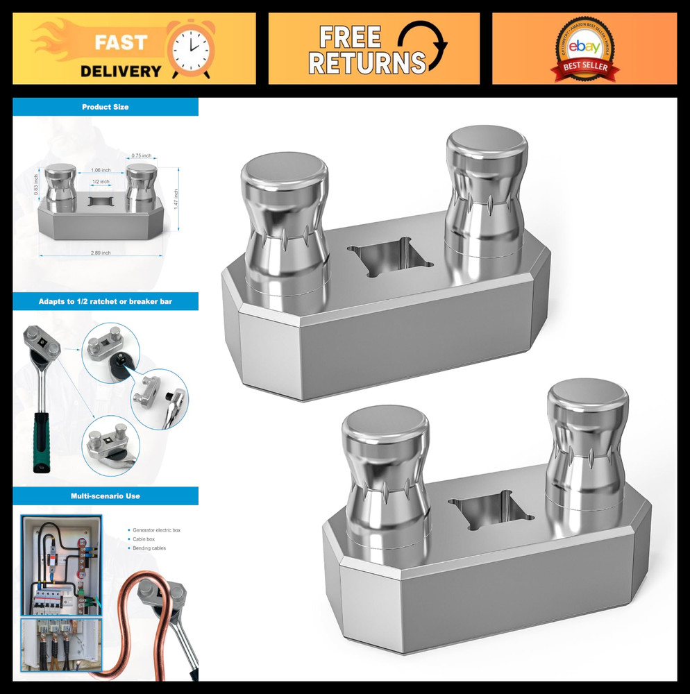 2 Pack Cable Bending Tool - 1/2" Ratchet Connection, 500 MCM Bend, Labor-Saving