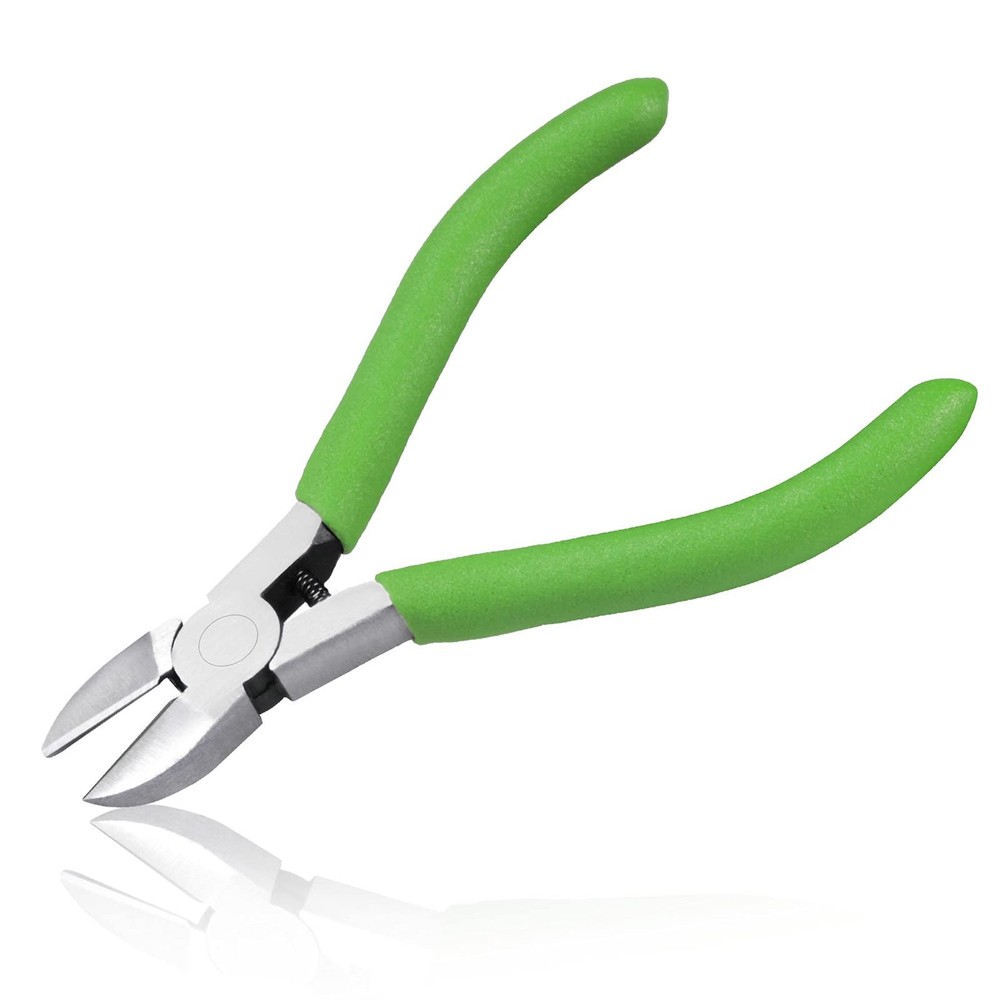 Precision Diagonal Cutting Pliers 4-Inch Wire Cutters Small Green