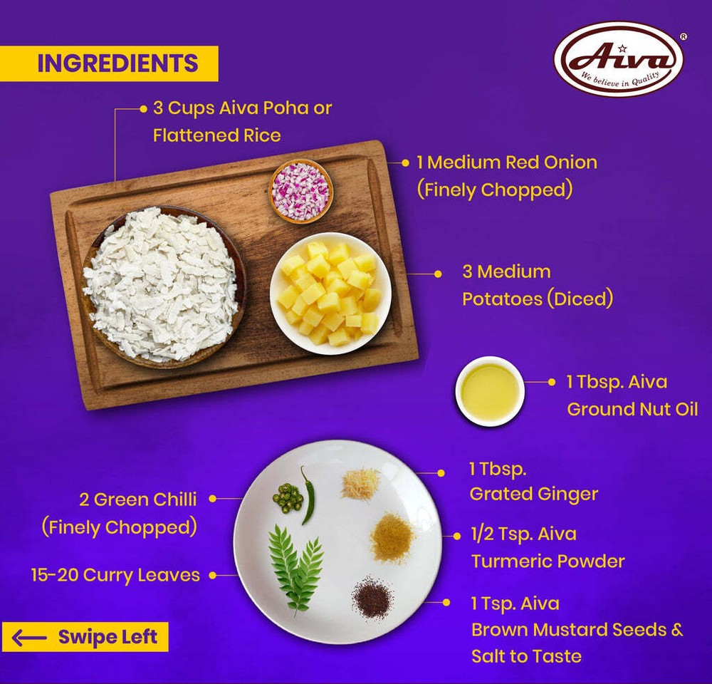 Aiva Poha Thick (Flattened Rice) - 4 LB