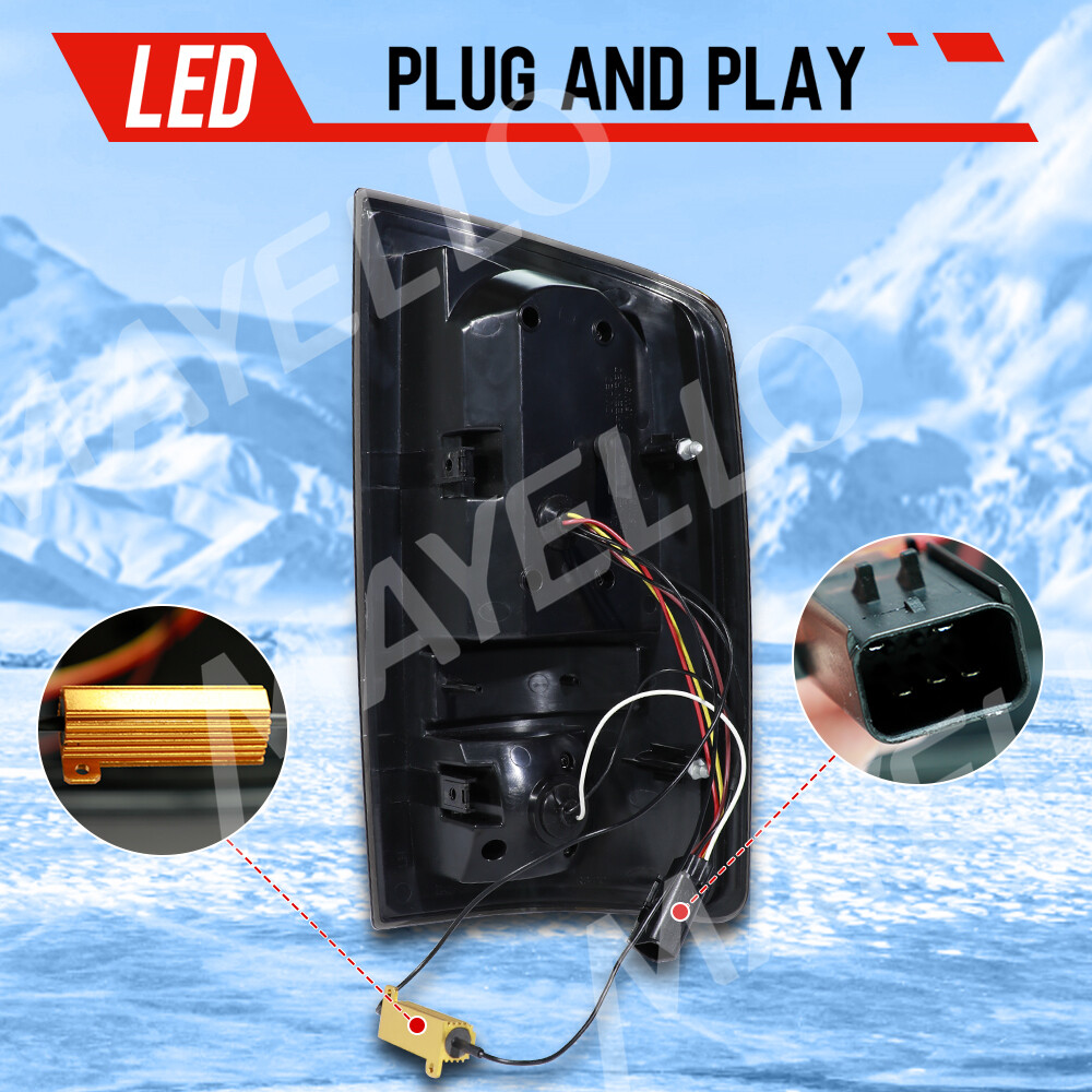 Smoked Black 2002 2003-2006 Dodge Ram 1500 2500 3500 LED Tail Lights Red DRL DOT