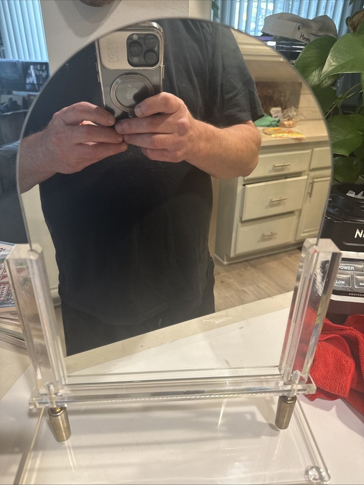 Vintage 1960's Lucite Vanity Mirror Tabletop