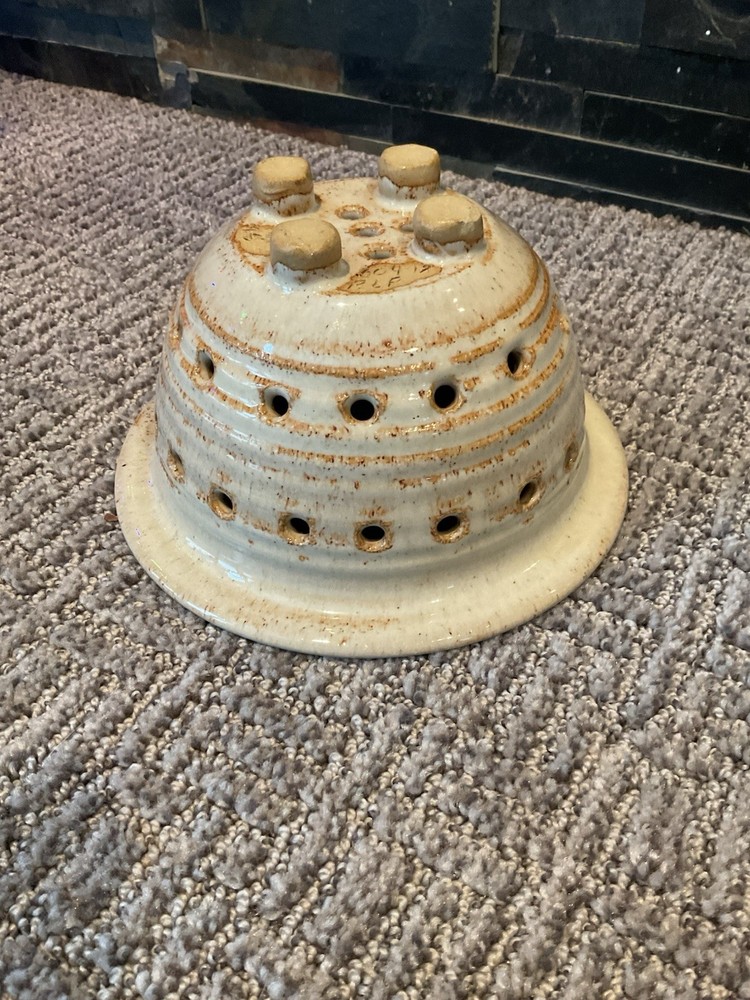 Vintage Ceramic Strainer Signed