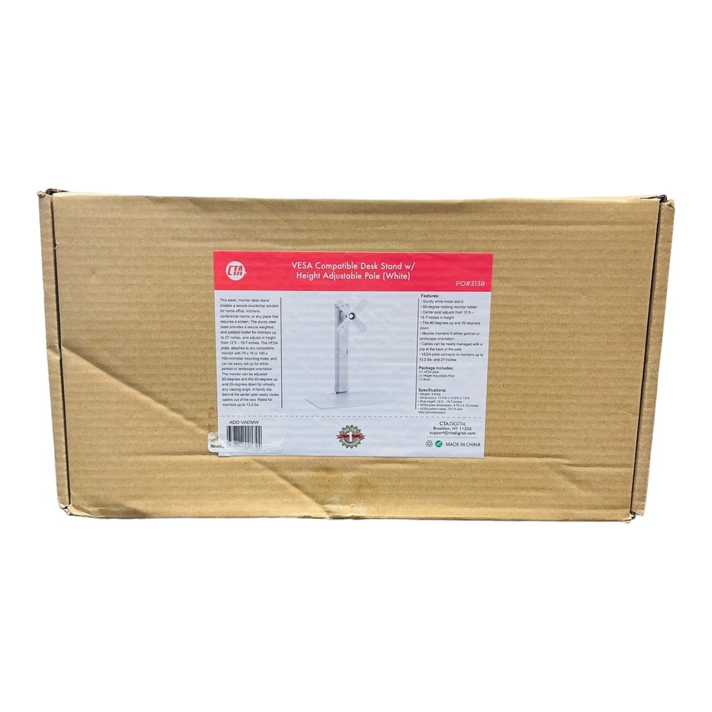 CTA Digital ~Height Adjustable Desk Mount With Non Security Universal Holder