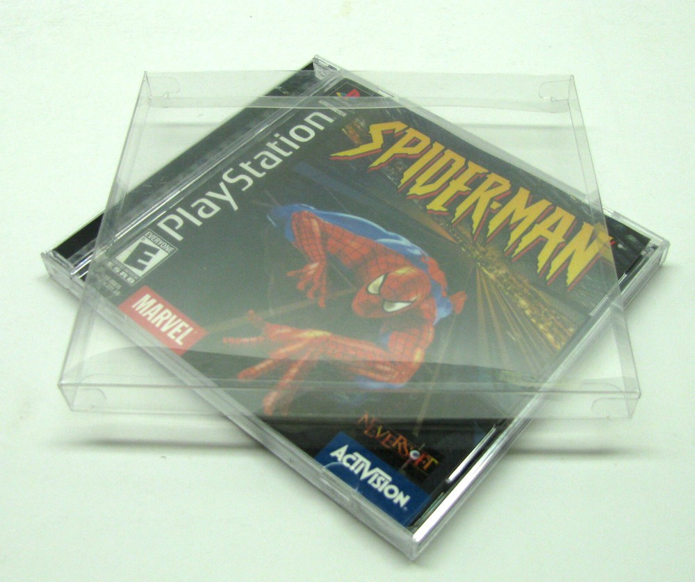 1x SONY PS1 PLAYSTATION ONE CIB CD - CLEAR PROTECTIVE BOX PROTECTOR SLEEVE CASE