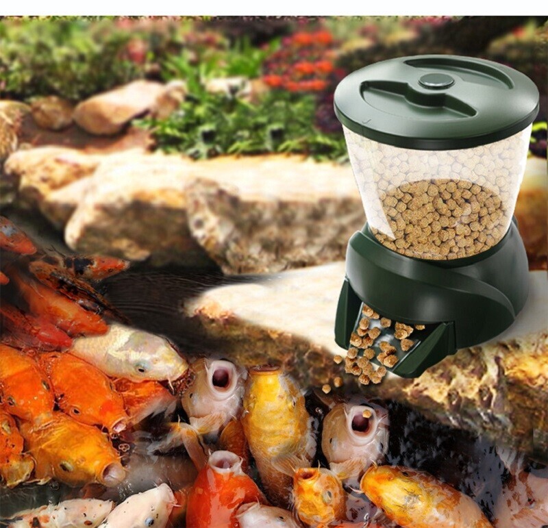 LCD Display Timer Quantitative Feeder Fish Pond Automatic Feeding Machine