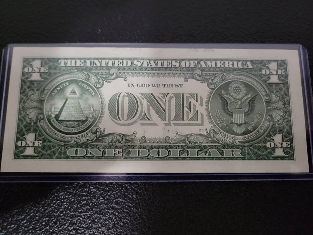 One Dollar Bill Ink Error, (BLEED THROUGH) 2021