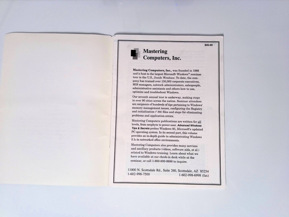 Microsoft Windows 95 Tips & Secrets Windows Advanced Booklet Mastering Computers