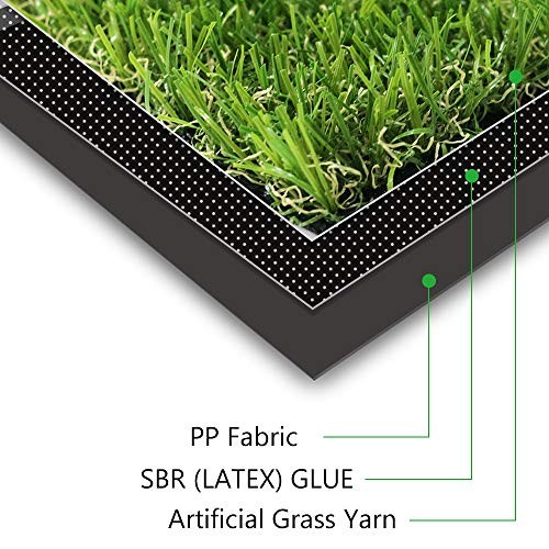 Artificial Grass Turf, 0.8" Pile Height Realistic 3'4" x 5' (Rectangular)