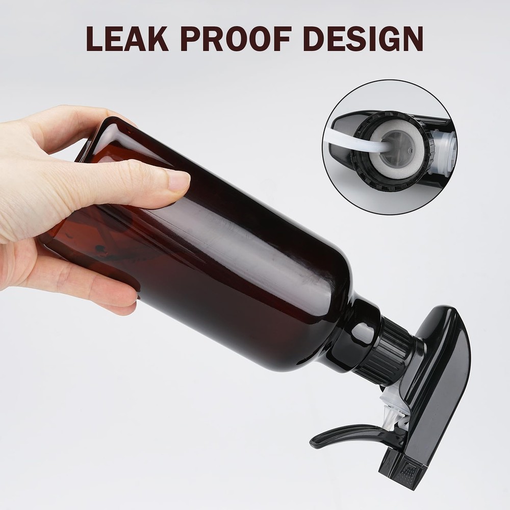 16.9oz Empty Spray Bottles 2-Pack - Durable Plastic for Heavy Duty Use