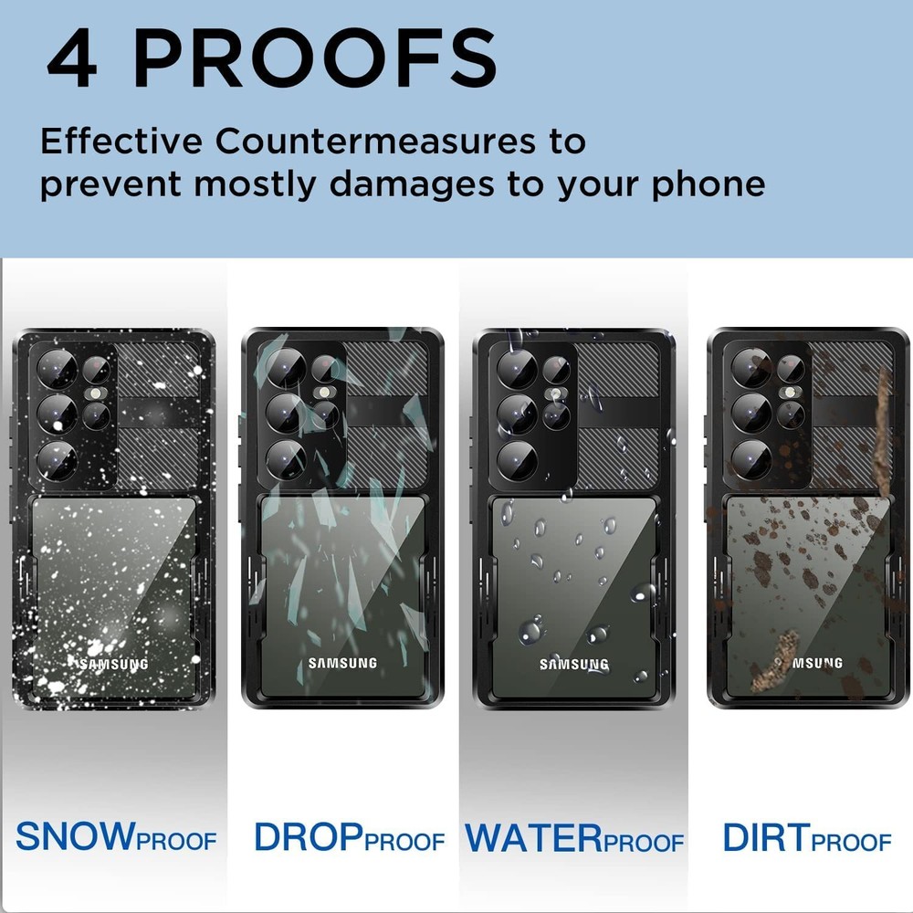 For Galaxy S23 S23+ S23 Ultra Waterproof Case Shockproof Plus Screen Protector