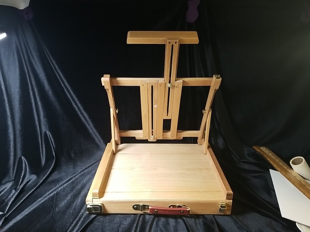 Beech Wood Folding Paint Sketch Box Table Easel with Drawer
