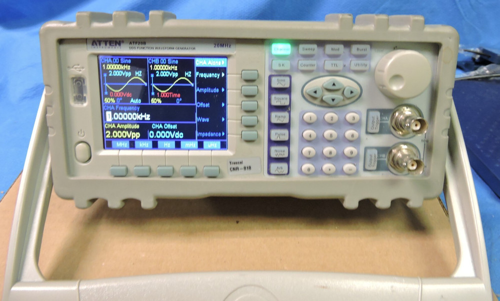 ATTEN ATF20B DDS Function Waveform Generator Signal Source 20MHZ 100MSa/s TESTED