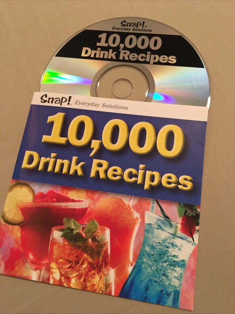 10,000 drink recipes on CD ROM, BarBack 5.0 disc, 2001, Snap! solutions Software