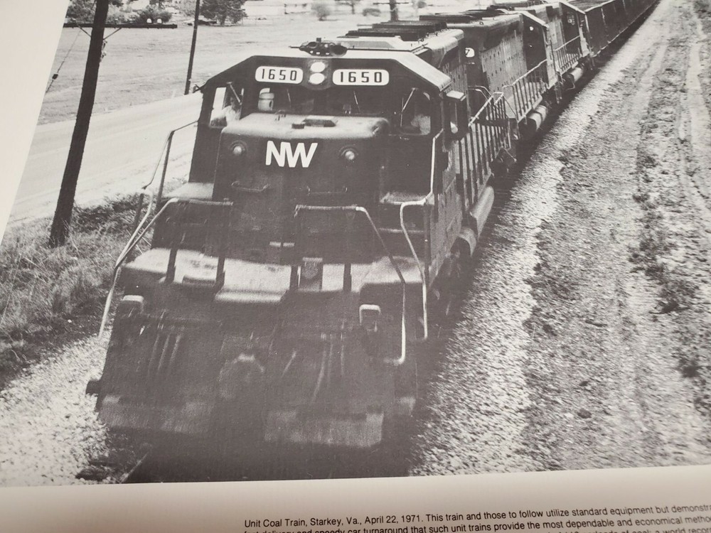 Unit Coal Train 1971 B&W 12 x 16 Lithograph