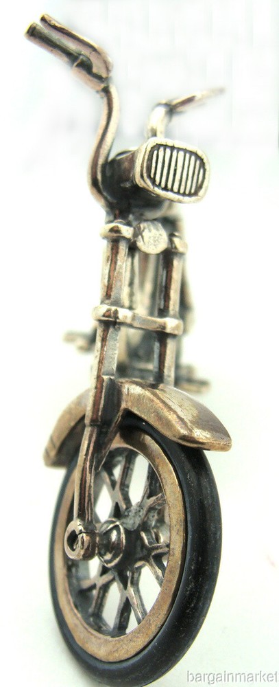 Solid Sterling Silver Miniature Bike Motorcycle #90