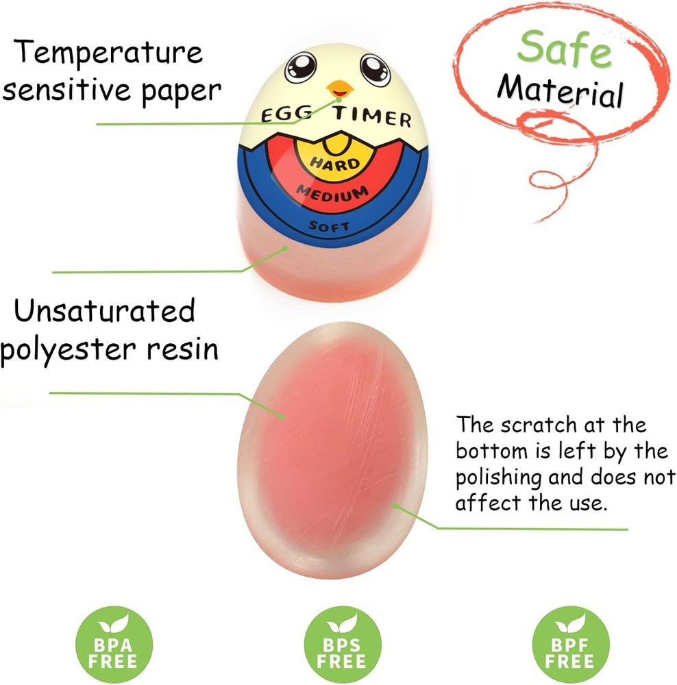 Food-Safe Color Timer for Boiling Eggs – Visual Doneness Indicator Included