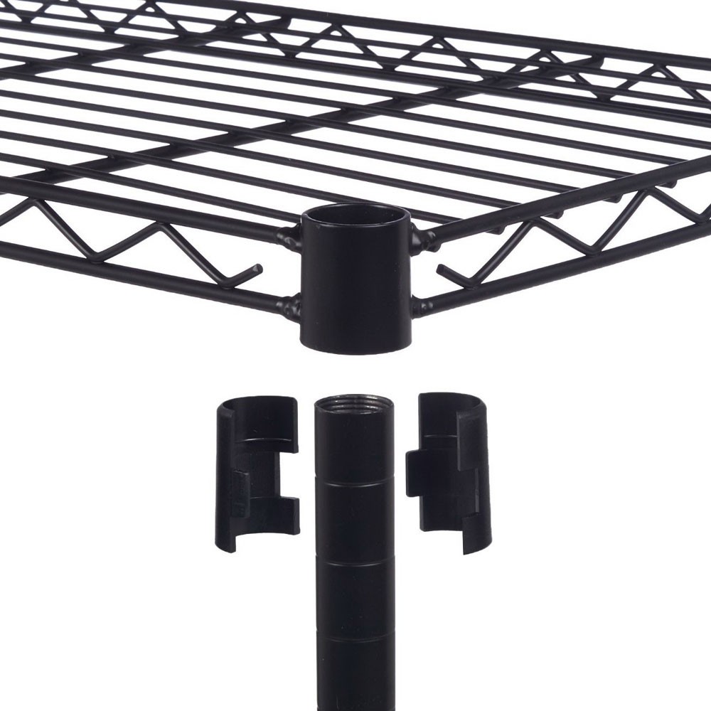 5-Layer Plastic Coated Iron Shelf 180*90*35 Black