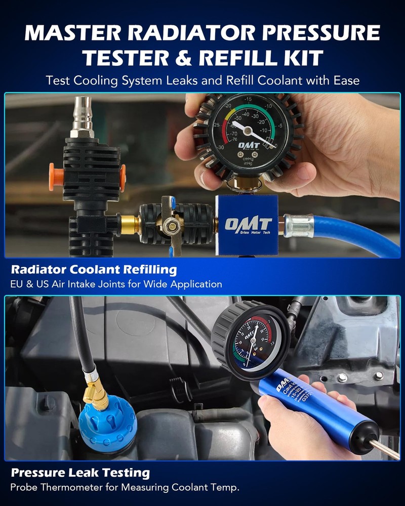 Orion Motor Tech Coolant Pressure Tester Kit, 31pc Master Black