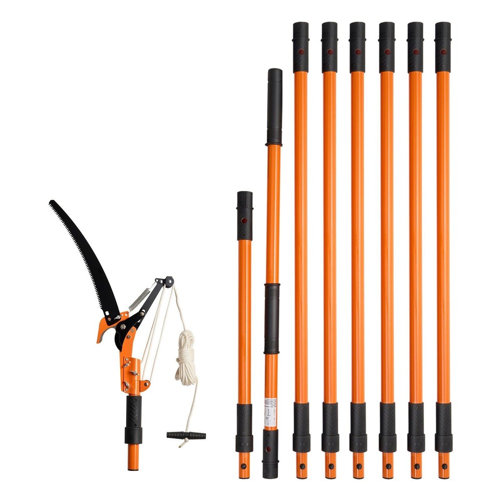 VEVOR Manual Pole Saw, 4.46-26.4 ft Extendable Tree Pruner with Scissors, Sharp