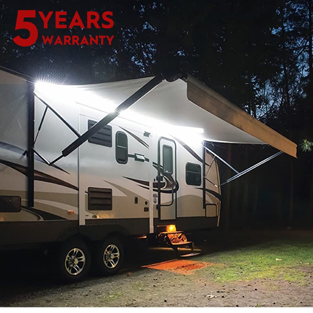 6000K White Waterproof RV Exterior Awning Strip Lights, RV Outdoor Lights16.4 FT