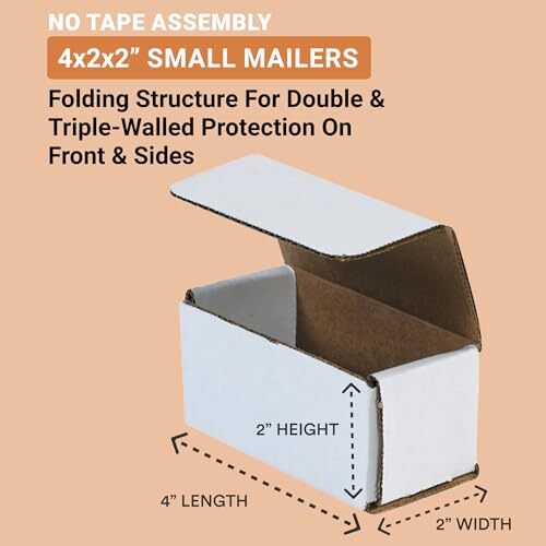 Aviditi White Corrugated Cardboard Mailing Boxes, 9" x 5" x 3" Assorted Sizes