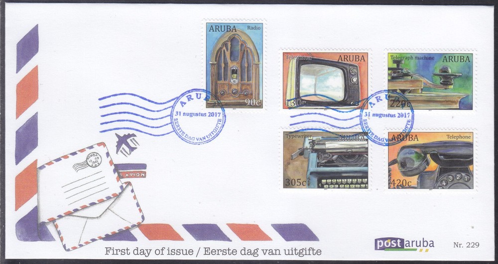 Aruba Issue FDC 2017 (229) Radio - Telephone