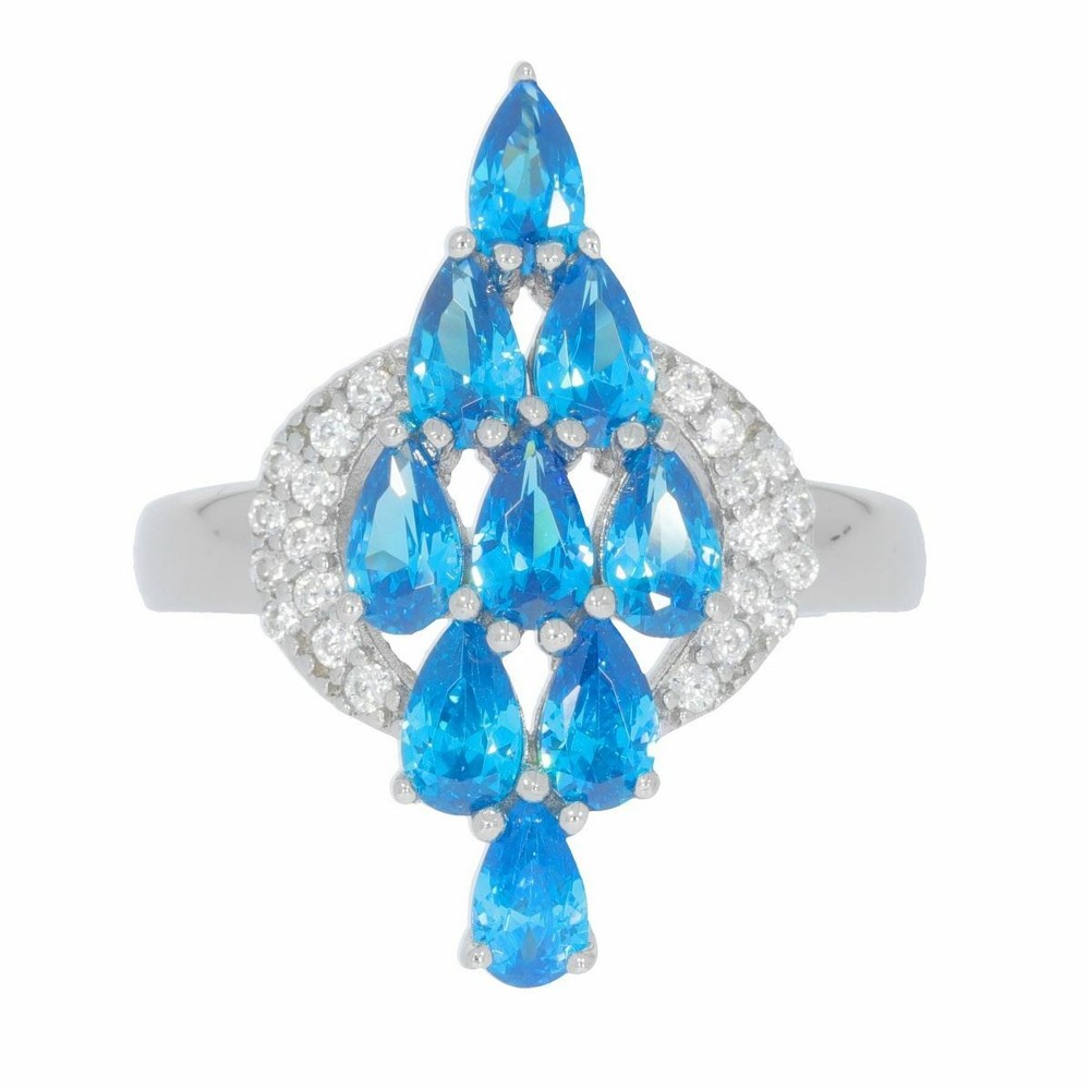 Sterling Silver Semi Mount Ring Setting PE 5X3mm Topaz
