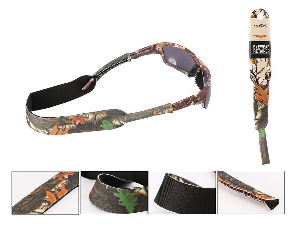 Camouflage Neoprene Sunglasses Retainer Strap (4 pack)