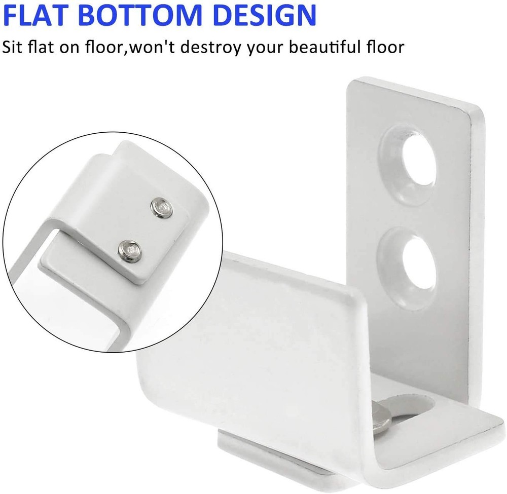 BokWin White Barn Door Guide - Adjustable Wall Mounted - Works on