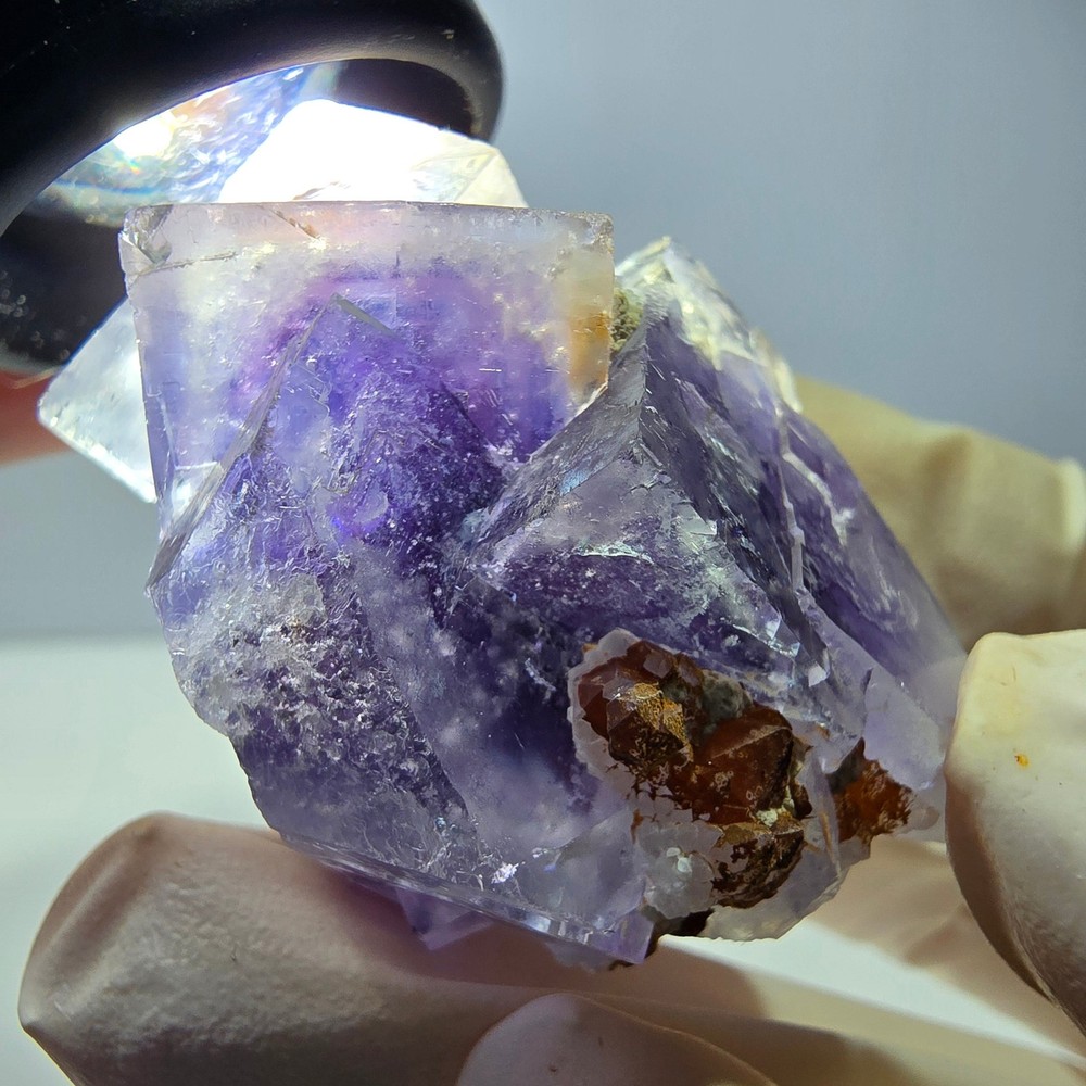 Phantom Fluorite Cube Specimen, purple white Okorusu, Namibia 45*37*26mm