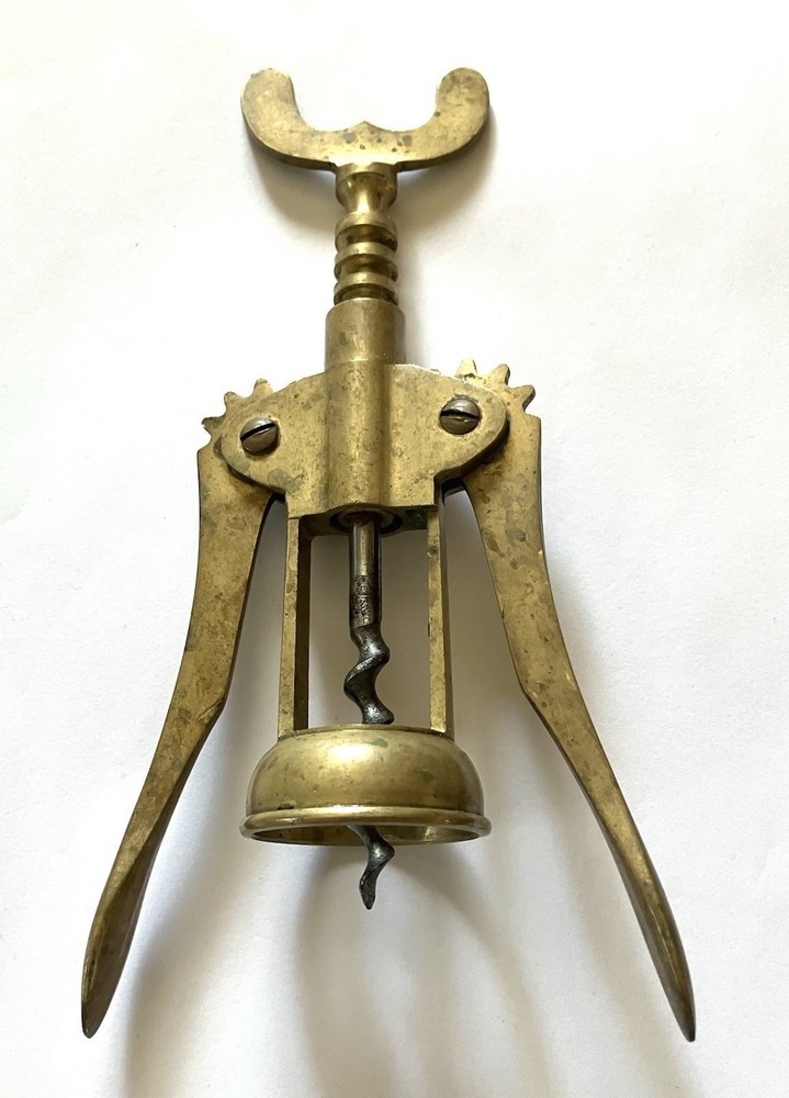 Solid Brass Corkscrew Bottle Opener Italy