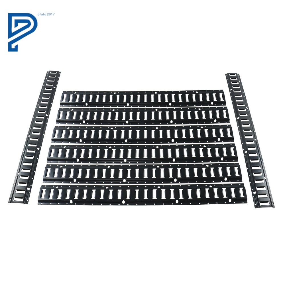 8 Pack 4' E Track Tie Down Rail For Garages Vans Galvanized Steel Black