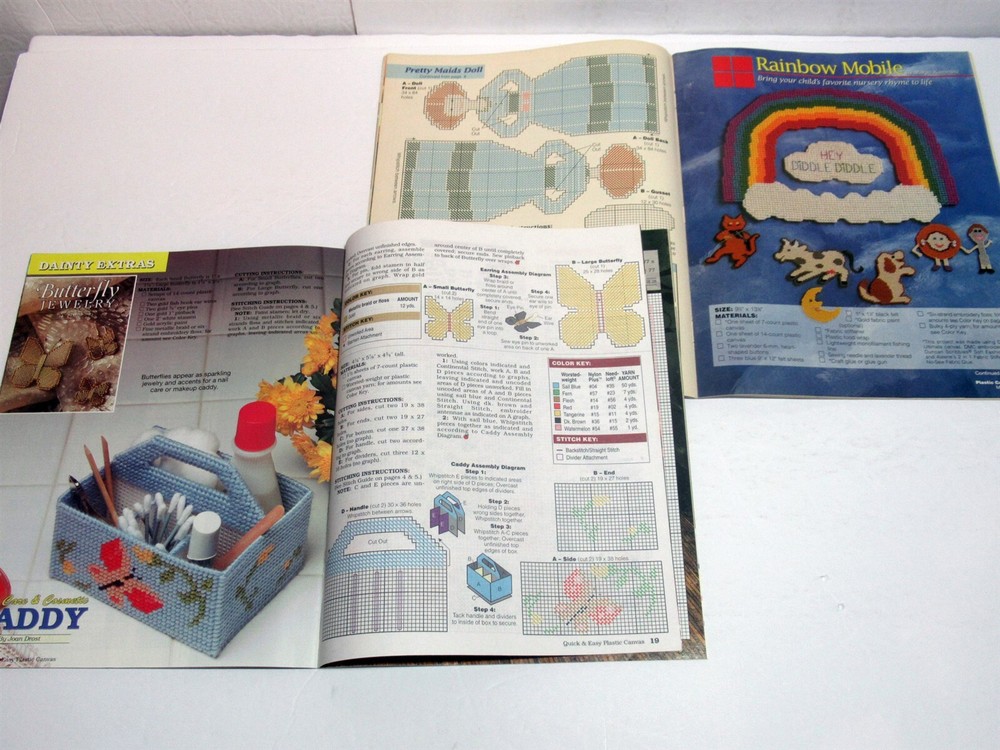 Lot 10 Vtg Plastic Canvas + Quick & Easy Pattern Magazines Pattern dollhouse
