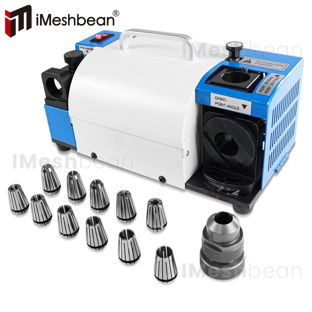 3-13mm Drill Bits Sharpener 95°-135° Bits Grinder Sharpener w/11 Collets 2 Wheel