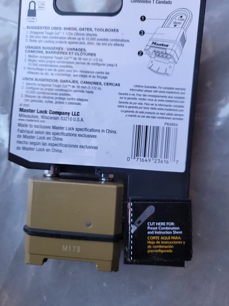 Master Lock Magnum Combination Padlock With 1.5" Shackle